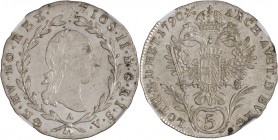 JOSEPH II
5 Kreuzer, 1790, A, Her. 318

UNC | UNC , NGC MS 64