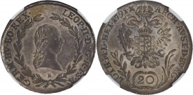 LEOPOLD II
20 Kreuzer, 1791, B, Her. 64

about UNC | about UNC , NGC MS 61