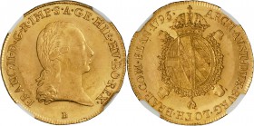FRANCIS II/I
Souverain D´OR, 1796, B, Her. 206

about UNC | UNC , NGC MS 62