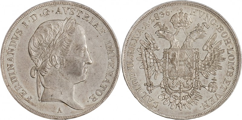 FERDINAND I/V
1/2 Thaler, 1836, A, 14,02g, Früh. 777

about UNC | about UNC