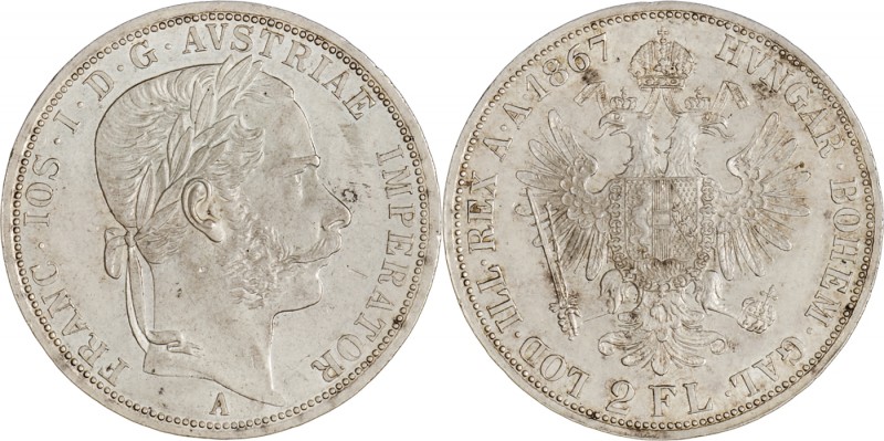 FRANZ JOSEPH I
2 Gulden, 1867, A, 24,68g, Früh. 1365

about UNC | UNC
