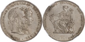 FRANZ JOSEPH I
2 Gulden Silver Wedding, 1879, Früh. 1903

UNC | UNC , NGC MS 63