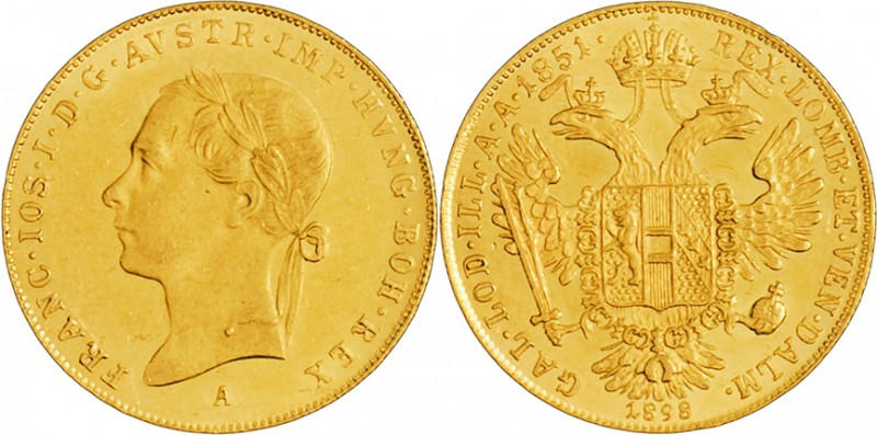 FRANZ JOSEPH I
1 Ducat (head left), 1851 / 1898, A, 3,49g, Früh. 1899

EF | a...