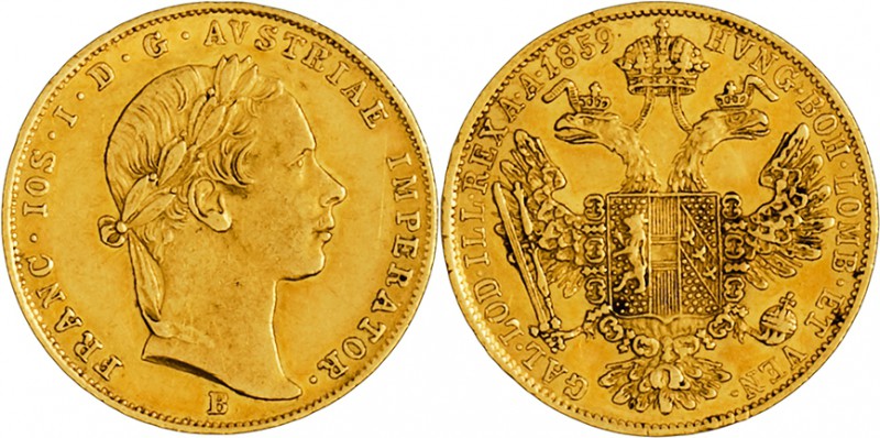 FRANZ JOSEPH I
1 Ducat, 1859, B, 3,47g, Früh. 1192

about EF | EF