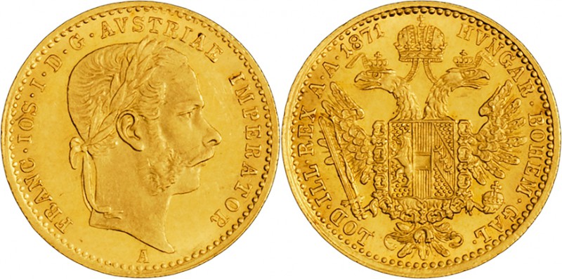 FRANZ JOSEPH I
1 Ducat, 1871, A, 3,49g, Früh. 1229

about UNC | UNC