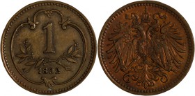 FRANZ JOSEPH I
1 Heller, 1892, WIEN, 1,62g, Früh. 2033

about UNC | UNC