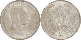 FRANZ JOSEPH I
5 Corona, 1909, WIEN, Früh. 1961

UNC | UNC , NGC MS 64+