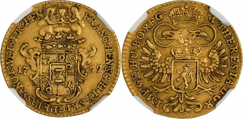 1 Ducat František Jindrich Schlik (1698 - 1766), 1759, Fried. 119

VF | VF , N...