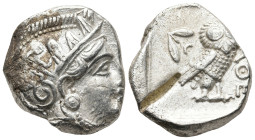 ATTICA. Athens. (Circa 353-294 BC)
AR Tetradrachm (23,9mm 17,1g)
Obv: Head of Athena to right, wearing crested Attic helmet decorated with three oli...