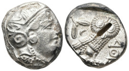 ATTICA. Athens. (Circa 353-294 BC)
AR Tetradrachm (22,7mm 16,6g)
Obv: Head of Athena to right, wearing crested Attic helmet decorated with three oli...