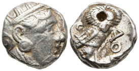 ATTICA. Athens. (Circa 353-294 BC)
AR Tetradrachm (22,3mm 17,2g)
Obv: Head of Athena to right, wearing crested Attic helmet decorated with three oli...