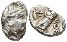 ATTICA. Athens. (Circa 353-294 BC)
AR Tetradrachm (24,6mm 17,1g)
Obv: Head of Athena to right, wearing crested Attic helmet decorated with three oli...