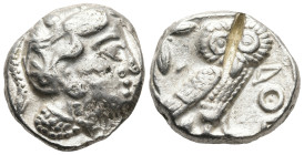 ATTICA. Athens. (Circa 353-294 BC)
AR Tetradrachm (23,2mm 17,1g)
Obv: Head of Athena to right, wearing crested Attic helmet decorated with three oli...