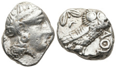 ATTICA. Athens. (Circa 353-294 BC)
AR Tetradrachm (22,6mm 17,2g)
Obv: Head of Athena to right, wearing crested Attic helmet decorated with three oli...