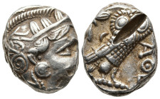 ATTICA. Athens. (Circa 353-294 BC)
AR Tetradrachm (19,1mm 16,8g)
Obv: Head of Athena to right, wearing crested Attic helmet decorated with three oli...