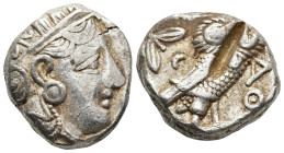 ATTICA. Athens. (Circa 353-294 BC)
AR Tetradrachm (22,9mm 17,1g)
Obv: Head of Athena to right, wearing crested Attic helmet decorated with three oli...