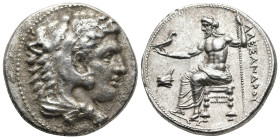 KINGS OF MACEDON. Alexander III ‘the Great’, (336-323 BC) Soloi, struck under Pasikrates, Circa 325/3-319/8.
AR Tetradrachm (27,9mm 17,1g)
Obv: Head...