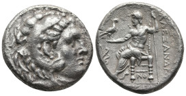 KINGS OF MACEDON. Alexander III ‘the Great’ (336-323 BC).
AR Tetradrachm (26,4mm 16,3g)
Obv: Head of Herakles to right, wearing lion skin headdress....