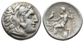 KINGS of THRACE, Macedonian. Lysimachos (305-281 BC). Abydos. In the name and types of Alexander III of Macedon
AR Drachm (17,9mm 4,2g)
Obv: Head of...