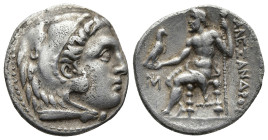 KINGS OF MACEDON. Alexander III ‘the Great’ (336-323 BC). Miletos. struck circa 295-275 BC
AR Drachm (19,6mm 4g)
Obv: Head of Herakles to right, wea...