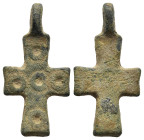 Byzantine bronze pendant cross
(2,7g 25,2mm diameter)