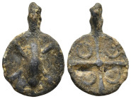 Ancient bronze pendant
(4,7g 16,6mm diameter)