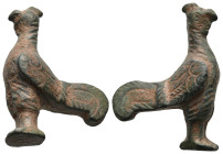 Ancient bronze figurine of rooster
(8g 28,6mm diameter)