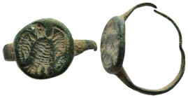 Ancient bronze ring seal
(2,1g 18,3mm diameter)