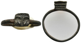 Ancient bronze ring seal
(3,3g 24,3mm diameter)