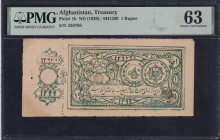 Afghanistan, Treasury, 1 Rupee, 1920, Choice UNC 63