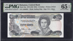 Bahamas, 1/2 Dollar, 1974 (1984), Gem UNC 65