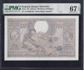 Belgium, 100 Francs-20 Belgas, 1933 - 43, Superb Gem UNC 67