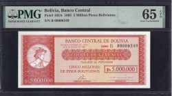Bolivia, 5 Million Pesos Bolivianos, 1985, Gem UNC 65
