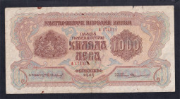 Bulgaria, 1000 Leva, 1945, F