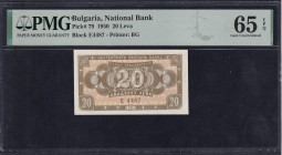 Bulgaria, 20 Leva, 1950, Gem UNC 65