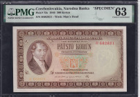 Czechoslovakia, 500 Korun, 1946, Choice UNC 63, ''SPECIMEN''