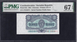 Czechoslovakia, 3 Koruny, 1961, Superb Gem UNC 67