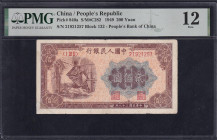 China, 200 Yuan, 1949,  Fine 12