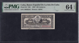 Cuba, 20 Centavos, 1897, Choice UNC 64 EPQ