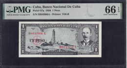 Cuba, 1 Peso, 1956, Gem UNC 66 EPQ