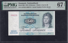 Denmark, 50 Kroner, 1976, Superb Gem UNC 67 EPQ, Top Pop