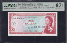 East Caribbean States, 1 Dollar, 1965, Superb Gem UNC 67 EPQ