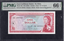 East Caribbean States, 1 Dollar, 1965, Gem UNC 66 EPQ