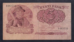 Estonia, 5 Krooni, 1929, VF