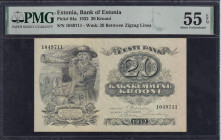 Estonia, 20 Krooni, 1932, About UNC 55 EPQ