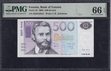 Estonia, 500 Krooni, 2000, Gem UNC 66 EPQ