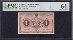 Finland, 1 Markka, 1916, Choice UNC 64
