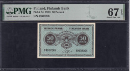 Finland, 50 Pennia, 1918, Superb Gem UNC 67 EPQ, TOP POP