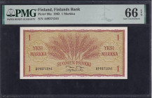 Finland, 1 Markkaa, 1963, Gem UNC 66 EPQ