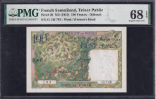 French Somaliland, 100 Francs, 1952, Superb Gem UNC 68 EPQ, TOP POP